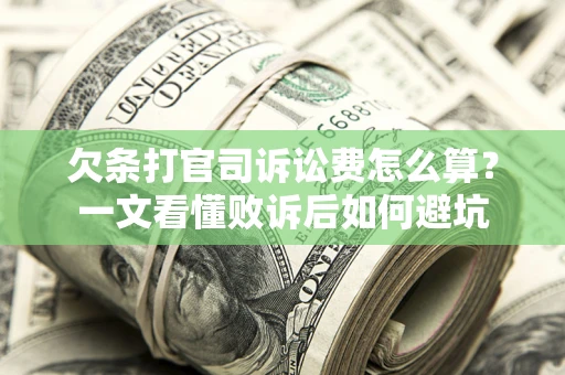 济南欠条打官司诉讼费怎么算？一文看懂败诉后如何避坑